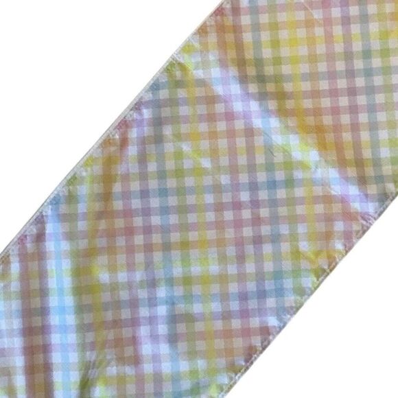 Plaid Table Runner Water Resistant Up 14” X 72” Pastel Colors - Picture 4 of 5